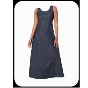 Denim Maxi Dress by Jessica London Size 22W Sleeveless Maxi Dress Blue 22 NEW
